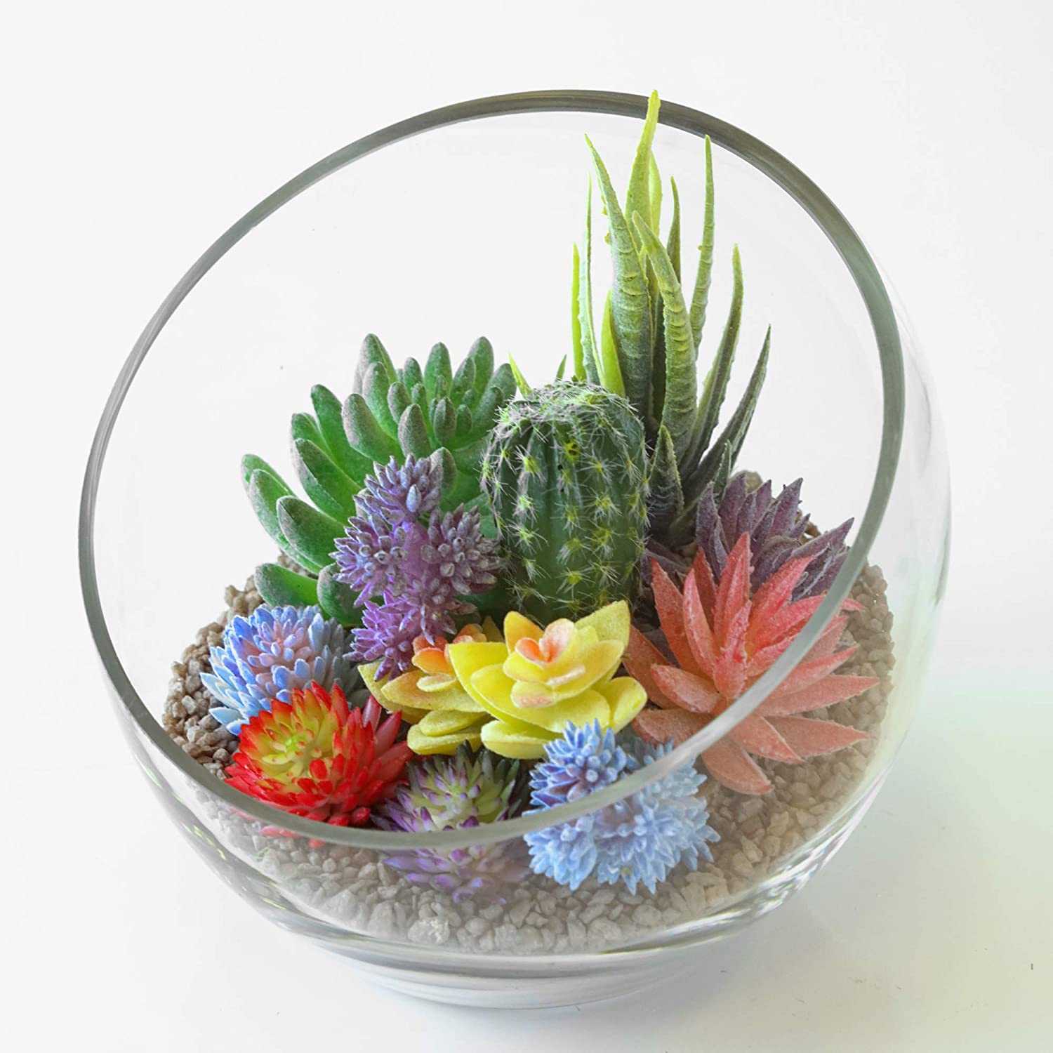 Прозирна стаклена чинија Стаклена посуда са мехурићима са косим резом за воће и поврће06