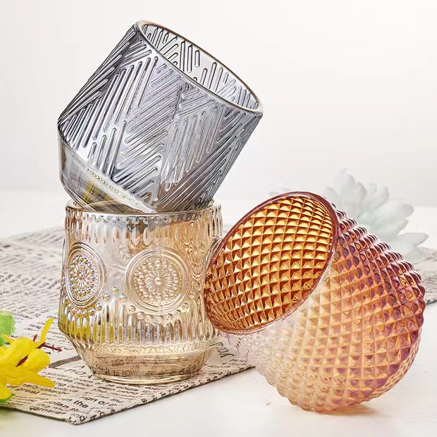 Caurspīdīga dimanta forma Caurspīdīgs stikls Tējas sveču turētāji Sveču burka Ziemassvētkiem03