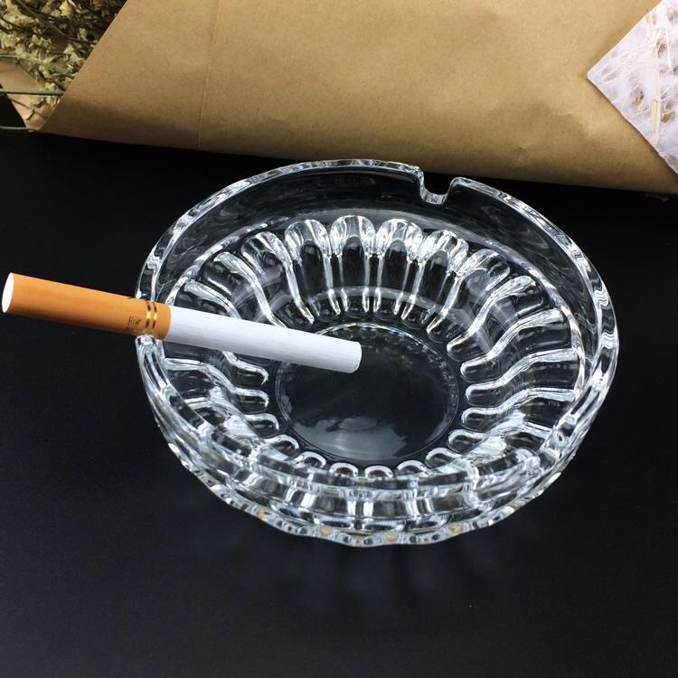 Cinzeiro de vidro transparente cristalino estilo antigo cigarros de charuto em relevo 03