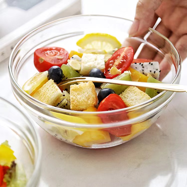 Високоякісні прозорі миски для мікрохвильової печі з вапняно-натрієвого скла для фруктового салату для їжі05