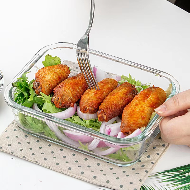 Minimalistický styl Obdélník Skleněná nádoba na potraviny Box na potraviny04