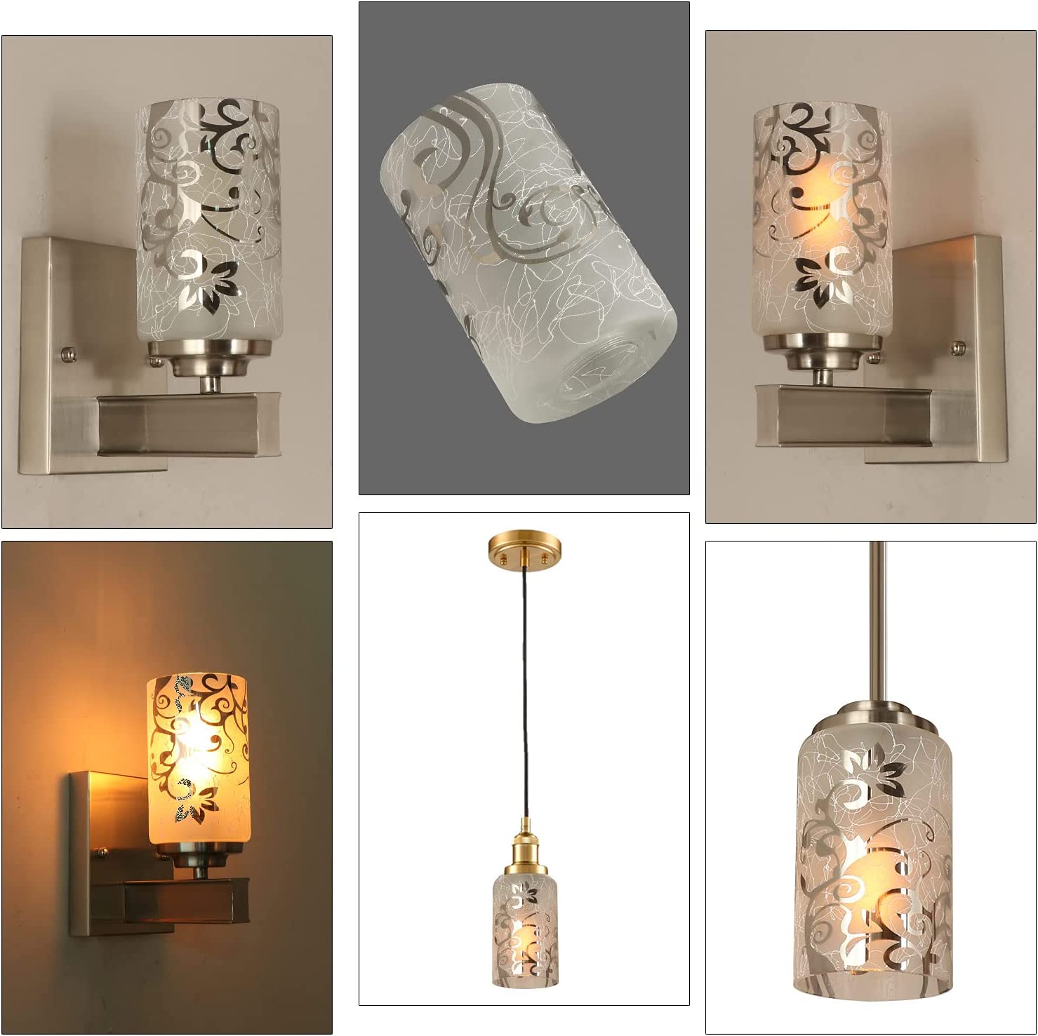 Opalvit Cylindrisk Pendel Glas Lamp Cover07