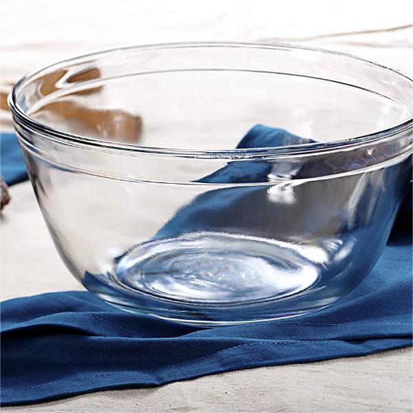 Персонализована кружна велика стаклена чинија за храну Провидна стаклена чинија за воћну салату06