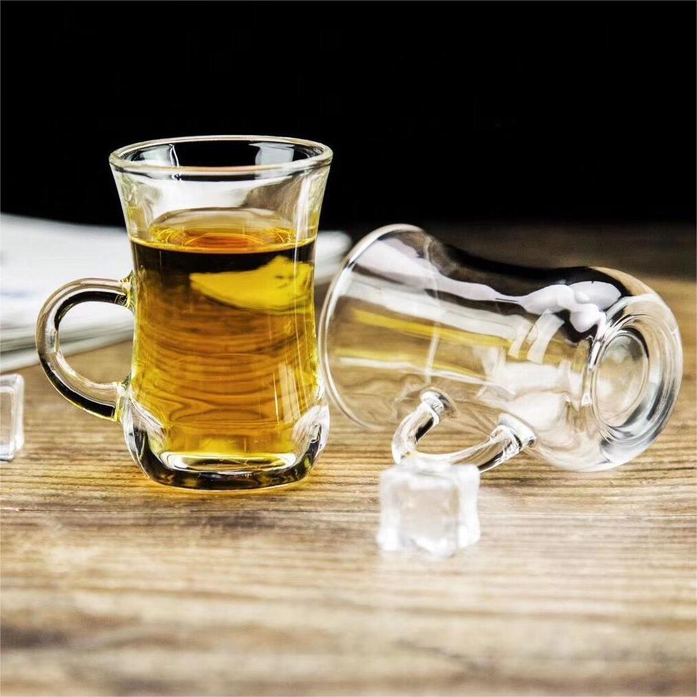 Стаклене шоље за чај Еспрессо у турском стилу са ручкама02