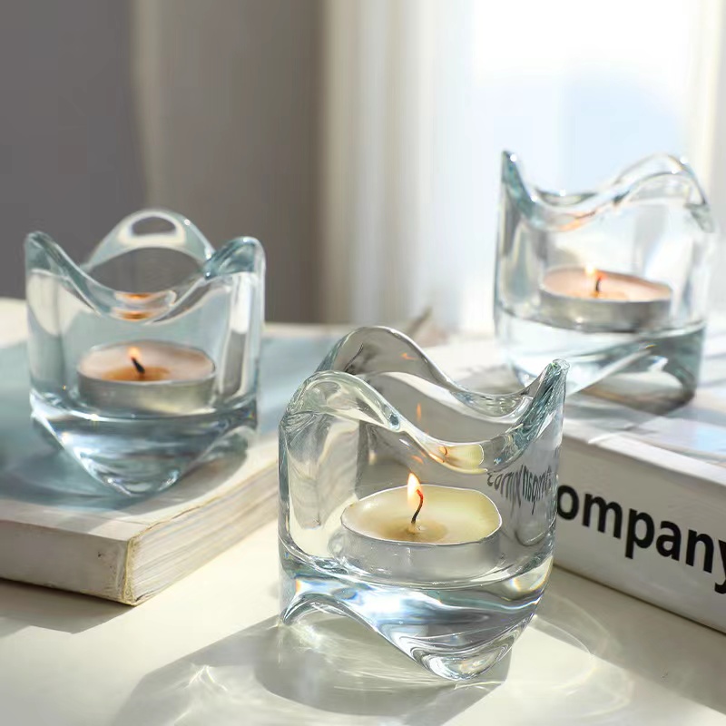 Винтиџ маса со мала големина Чајни стаклени тегли за свеќи Држач за свеќи Декорација за чаши04